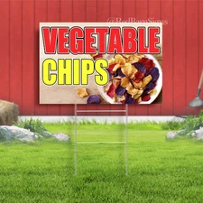 VEGETABLE CHIPS Indoor Outdoor Yard Sign with metal stakes