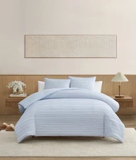 UGG Devon Textured King Comforter Set  Baby Blue 3 Piece