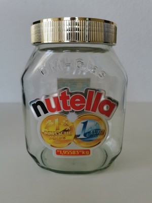 leeres Nutella DM-Glas, limitierte Edition zum Wechsel DM zu Euro, 1,95583 Kg