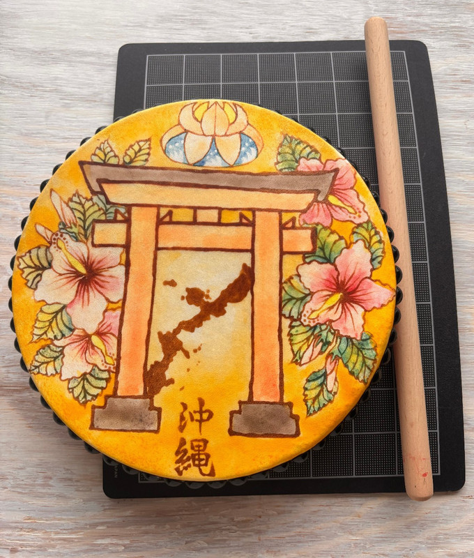 Okinawa, Japan themed collectible tambourine