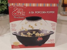 Stir Crazy West Bend 6 Qt Popcorn Popper 82306 In original box used twice 