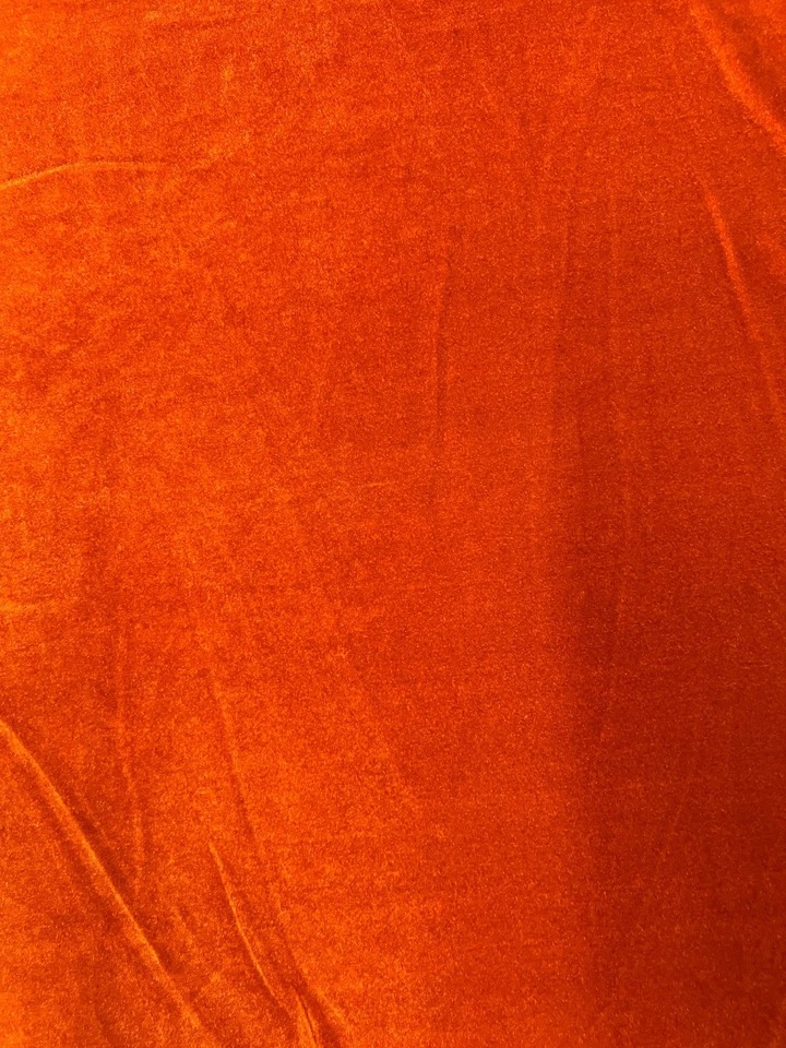 Burnt Orange Velvet Fabric by Yard Soft Stretch Upholstery Sewing Material 160cm - Image 2 of 4