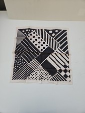 Vintage Black White geometric scarf