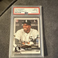 Bowman 2018 Luis Robert #BP21 Prospects Rookie 1st Bowman PSA 10 White Sox Card. rookie card picture