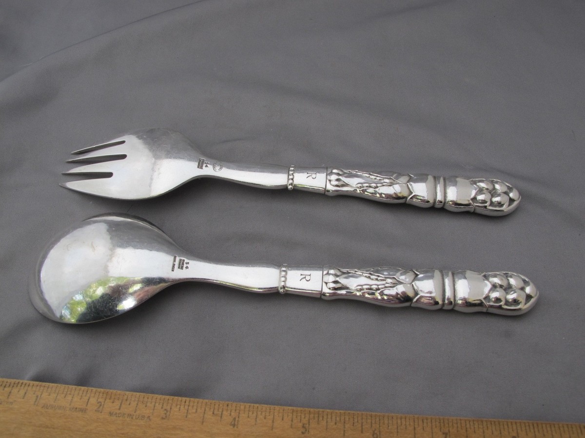 Sterling Georg Jensen SALAD SET-8 5⁄8 PC 0 Pattern #54 ジョージ 