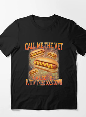 Funny Hot Dog Graphic T Shirt Call Me The Vet BBQ Meme Tee Unisex Gildan 5000 Co
