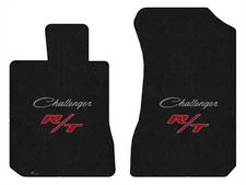 Lloyd Ultimat Front Mats for '11-16 Challenger w/Silver on Black w/ Red on Black