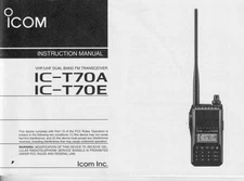 GENUINE ORIGINAL ICOM IC-T70A / E DUAL BAND FM TRANSCEIVER MANUAL