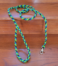 Reflective 6 Foot Dog Leash 550 Paracord Black Blue Green Handcrafted in US NEW