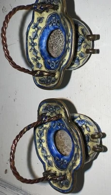 Chinese Cloisonné baskets, Pair. Miniature - Image 1 of 4