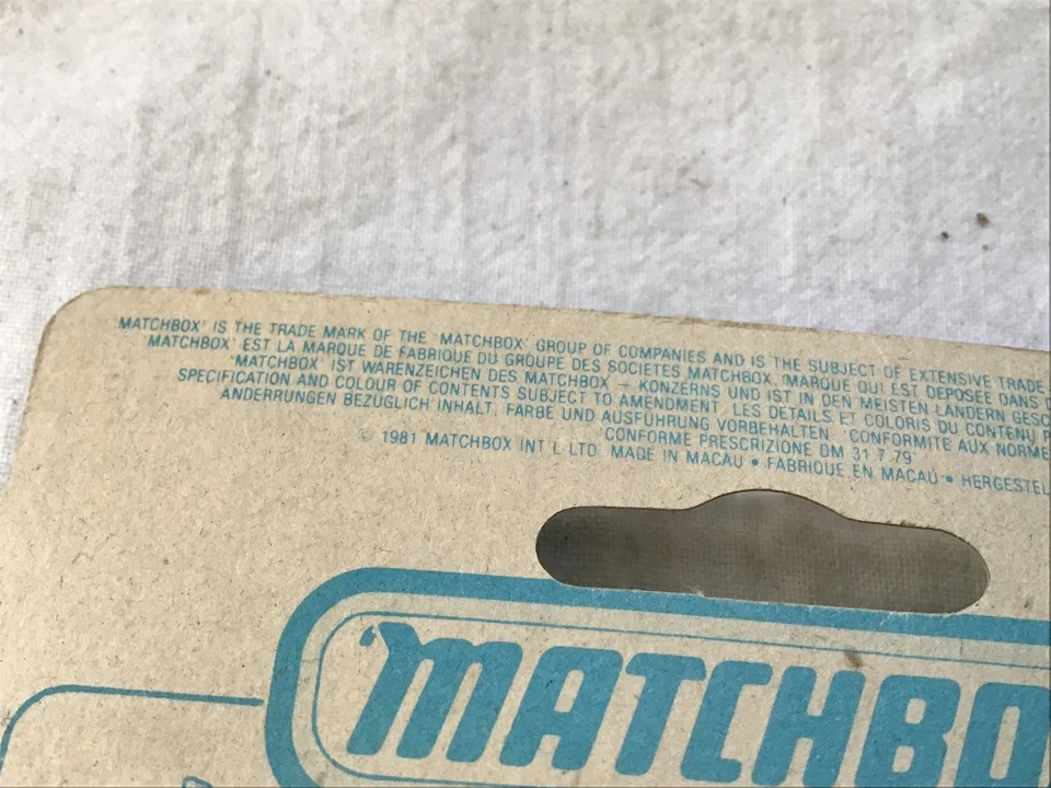 MATCHBOX MB 62 CORVETTE  (1980'S) - ON CARD - Image 3 of 3