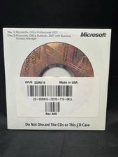 Sealed Microsoft Office Pro 2007 OEM Dell COA Key Included