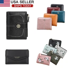 Women‘s Short Wallet Leather Bifold Clutch Credit Card Holder Coin Purse Handbag