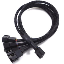 4 Pin PWM Fan Cable Male to Female Braided Sleeved Adapter 4/3/2/1 Way