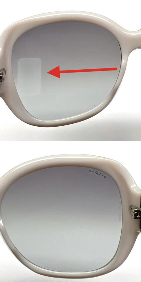 Óculos de sol Bvlgari BV8045B 5047/8G branco preto cristais Swarovski sem estojo - Imagem 2 de 4