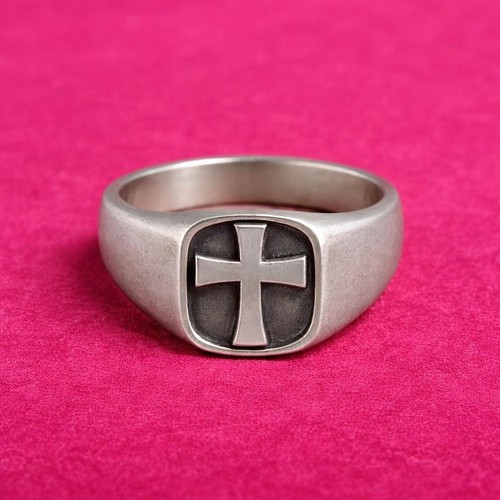 925 Sterling Silver Cross Ring Handmade Christian Biker Style Bold Statement