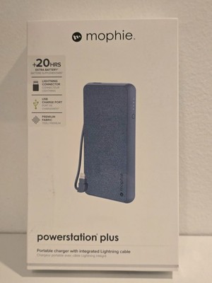 Mophie Powerstation Plus Portable Charger w/ Lightning Cable MFi-Certified Blue