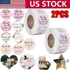 2Roll/1000PCS 1.5"Thank You Stickers Thank You for Supporting My Small Business