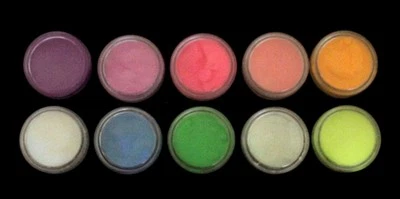 GLOW in the Dark ACRYLIC POWDER for False Nails Tips Nail Art Choose Colour 5g