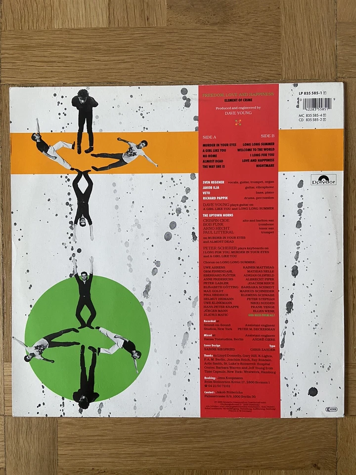 Element of Crime Freedom Love & Happiness album vinyle 33t (original vinyl LP) - Photo 2/4