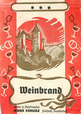 Label Wine Liquor Weinbrand Wein U Spirituofen Hans Schurz Frielach Grottenhof