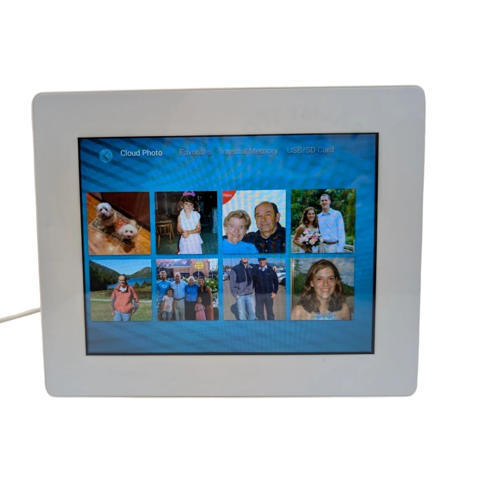 Aluratek 8" WiFi Digital Photo Frame White AWDMPF8BB Touchscreen LCD Display - Image 3 of 4