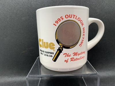 Vintage 1995 Hasbro Games Group Mug Cup Clue Meijer Heat Changing Outlook Logo