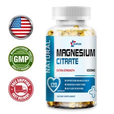 Magnesium Citrate 1000mg Per Serving - Bone & Muscle Health Highest Potency