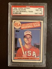 1985 Topps Tiffany #401 Mark McGwire Rookie Card PSA 8