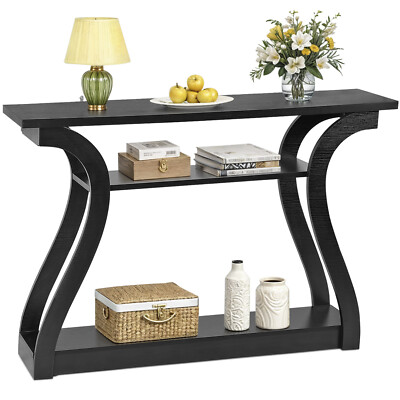 47'' Black Accent Table Console Table Porch Side Table for Hallway Living Room