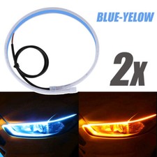 2Pcs Flexible Car Daytime Running Light LED Strip Turn Signal Lamp Accessories