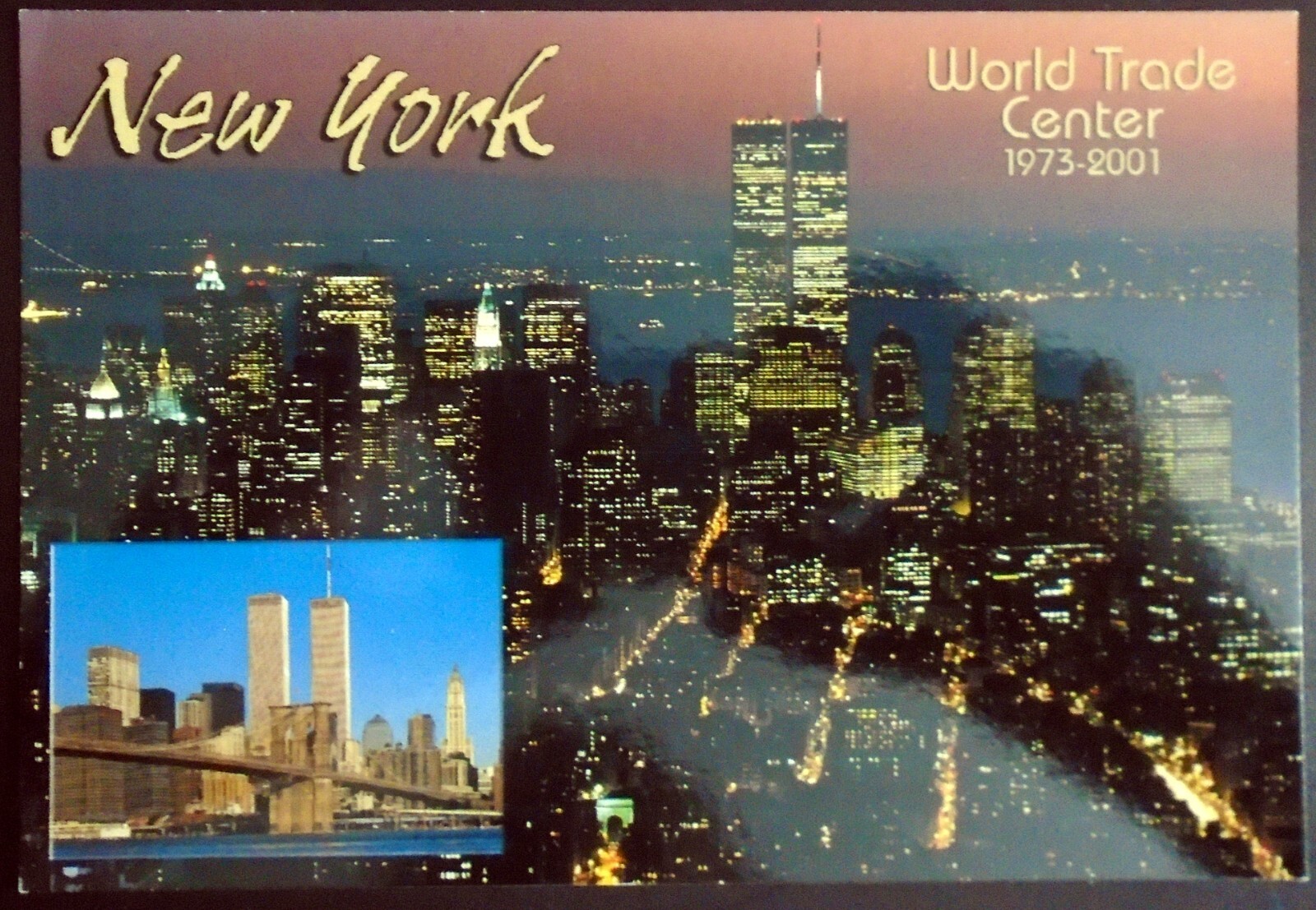 Iconic NYC Skyline with World Trade Center and Statue of Liberty