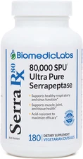 Serra-Rx 80,000 SU Serrapeptase - Acid-Resstant Proteolytic Systemic Enzyme, Non