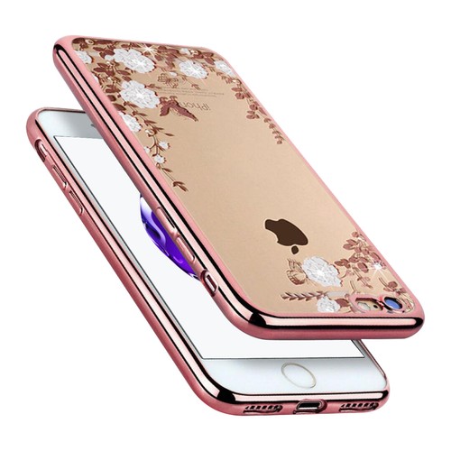 Diamant TPU Blumen Schutzhülle iPhone 8 / 7 Silikon Case Cover Hülle Tasche Etui - Picture 3 of 8