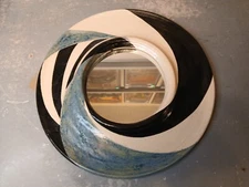 Vintage 1997 12" Porthole Stoneware Miirror by Updyke Little House Pottery Ohio