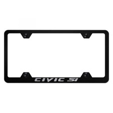 Honda Civic Si Laser Etched Logo Black License Plate Frame Official Licensed