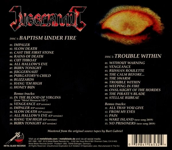 JUGGERNAUT - BAPTISM UNDER FIRE/TROUBLE WITHIN RI BOX SET  2 CD NEU - Bild 2 von 2
