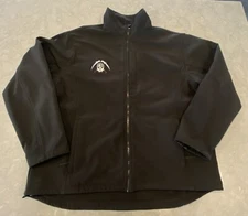 Red Kap Men's Deluxe Soft Shell Jacket Skull Mining Hat Crossed Pick Axes XL Blk