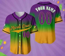Personalized Happy Mardi Gras Carnival Fat Tuesday 3D Baseball Jersey Shirt