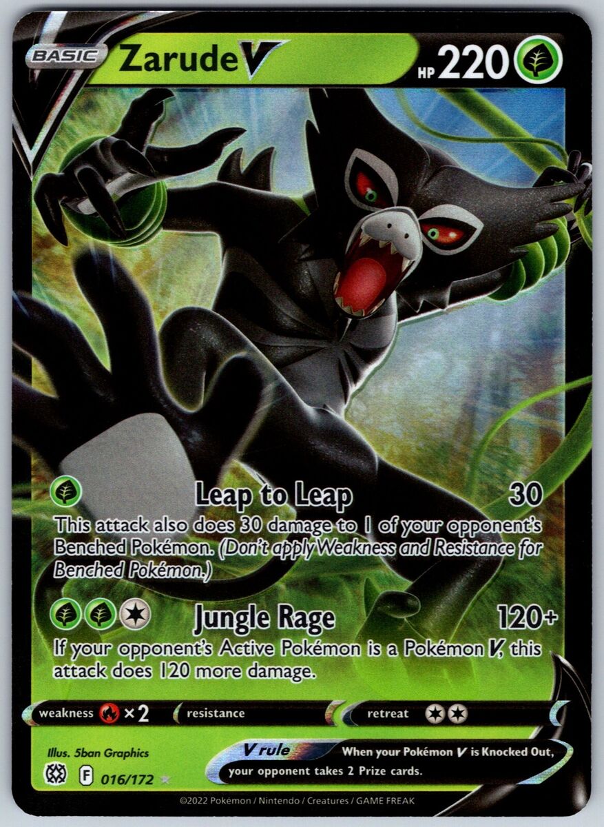 Zarude V 016/172 Brilliant Stars Pokemon TCG Card Near Mint NM Ultra Rare