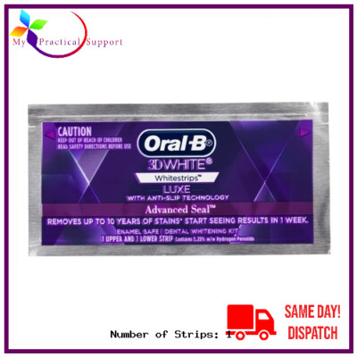 Oral B 3D White Luxe Advance Seal Teeth Whitening Strips-Choose number of  Strips
