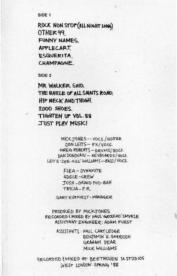 Big Audio Dynamite Tighten Up Vol. 88 CASSETTE ALBUM Electronic Dub, Pop Rock - Image 3 of 4