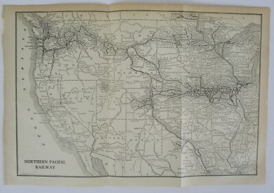 NP NORTHERN PACIFIC RAILROAD SYSTEM Map from 1911 Poor's Manual.