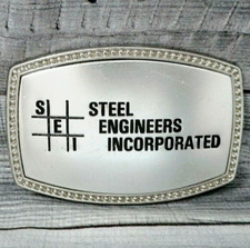 SEI Promo Belt Buckle Steel Engineers Incorporated Vintage 80s .CVB452