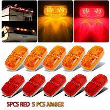 10 Redamber Led Side Marker Lights Clearance Lamp For Trailer Rv Truck Lorry 4