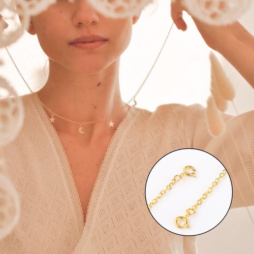6pcs Stainless Steel Jewelry Necklace Bracelet Extender Chains Gold - 第 4/7 張圖片