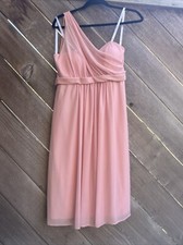 David's Bridal one shoulder BalletPink bridesmaid dress size Style F15607 Size 8