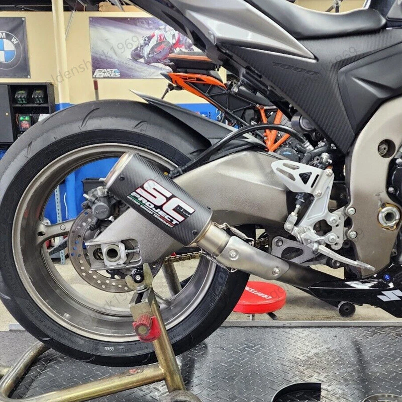 Silenciadores silenciadores de tubo de escape medio fibra de carbono para Suzuki GSXR1000 2009-2011 Foto 2 de 4