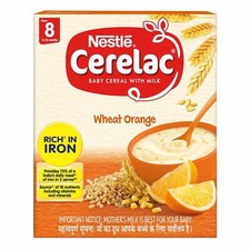 Nestle CERELAC Fortified Baby Cereal with Milk, Wheat Orange  From 8 Months 300g