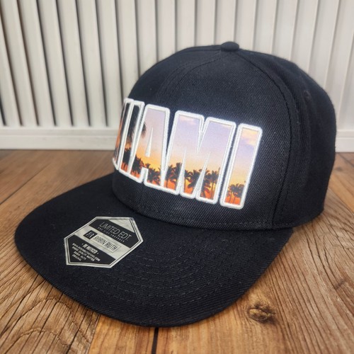 Robin Ruth Miami Limited Edition Snapback Hat Cap Black Colorful South Beach Sun